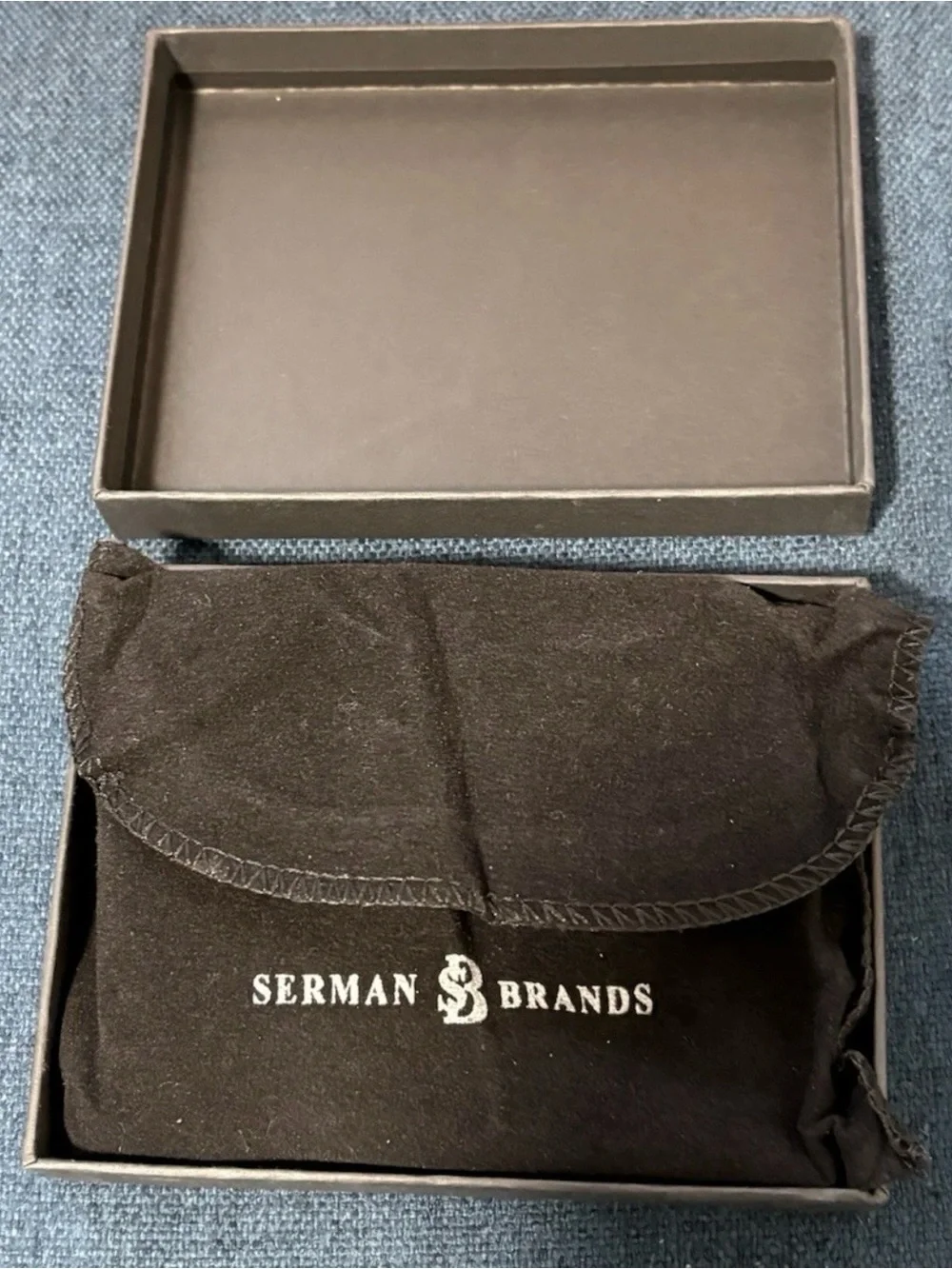 Executive Charcoal Black Leather Bi-Fold Wallet